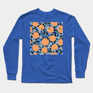 Modern Hand Drawn Orange And Flowers And Jaguar Long Sleeve T-Shirt